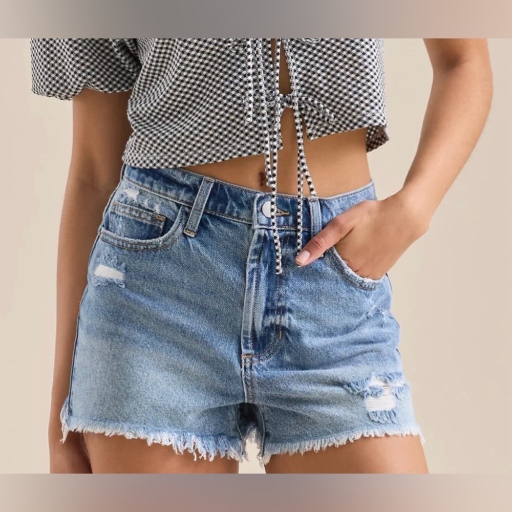 Anthropologie Morgan Distressed Denim Shorts Large - Picture 8 of 11